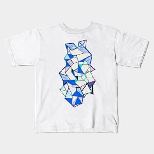 Blue abstract geometric COOL Kids T-Shirt